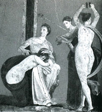 Фрагмент фрески "Виллы Мистерий" в Помпеях