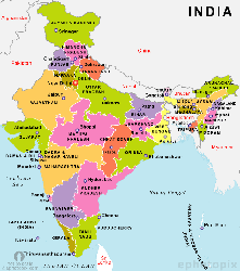 карта Индии со штатами